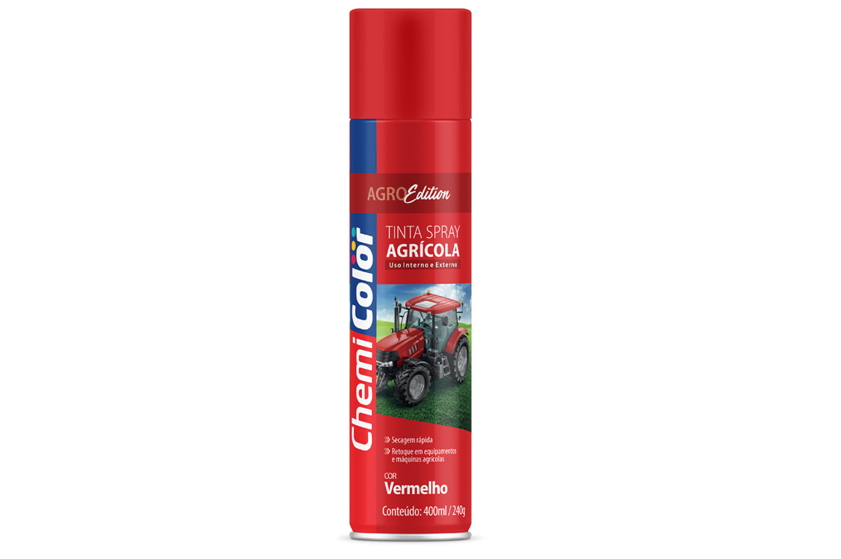 TINTA SPRAY VERMELHA MF AGRICOLA 400ML/240G CHEMICOLOR