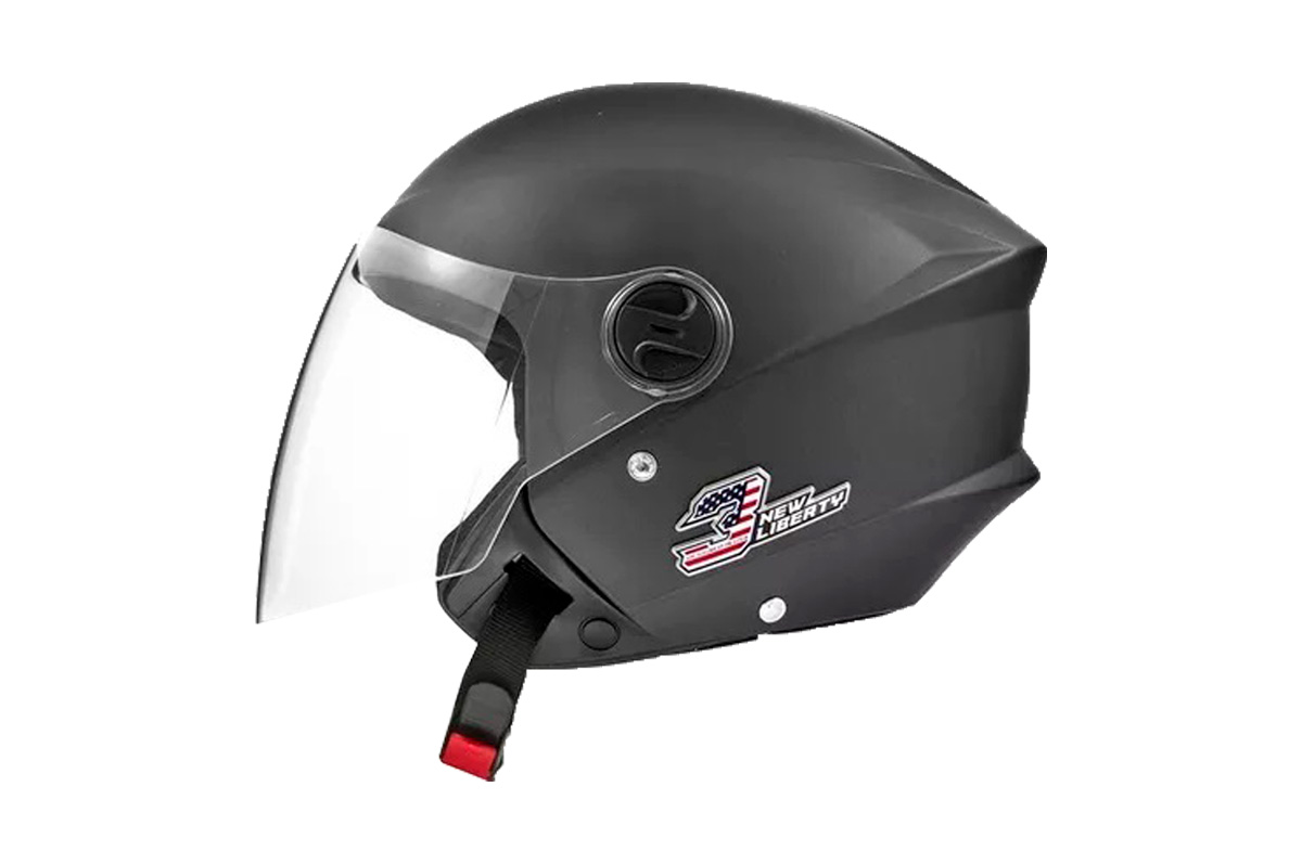 CAPACETE NEW LIBERTY THREE ELITE FOSCO TAM 56 MATTE BLACK