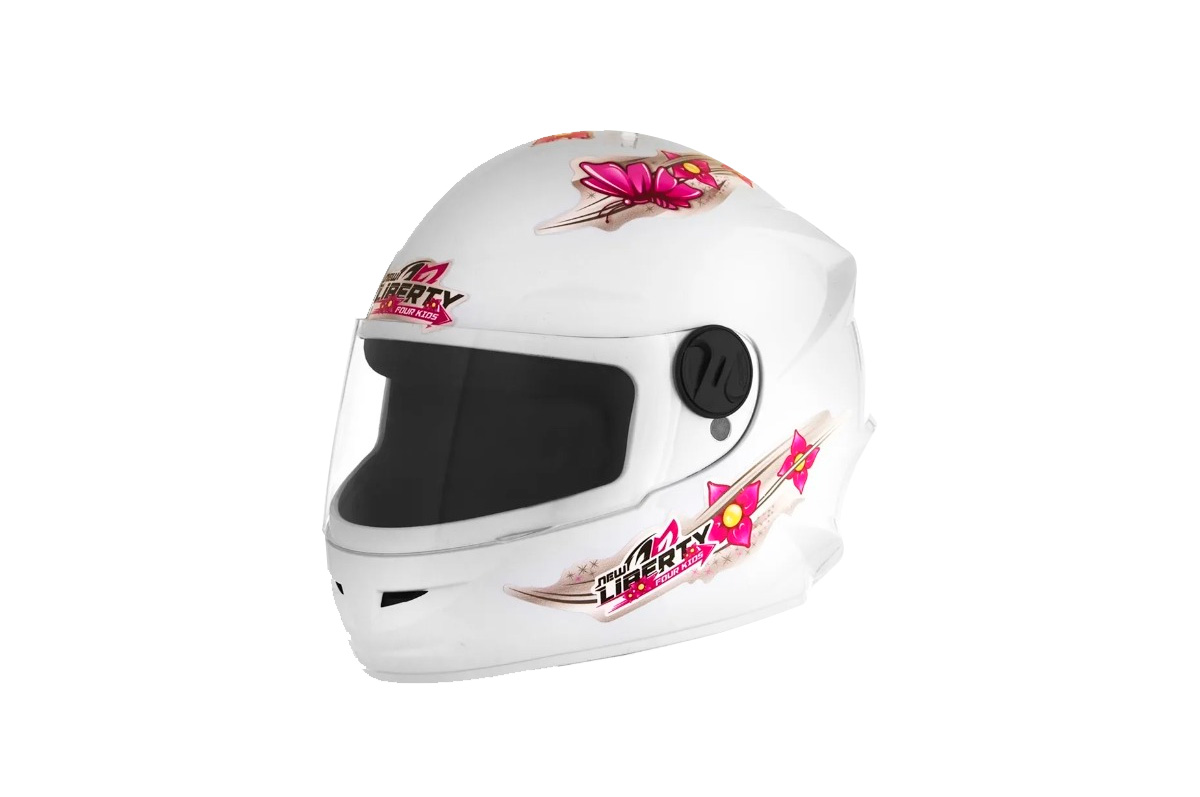 CAPACETE NEW LIBERTY FOUR KIDS TAM 54 BRANCO/ROSA