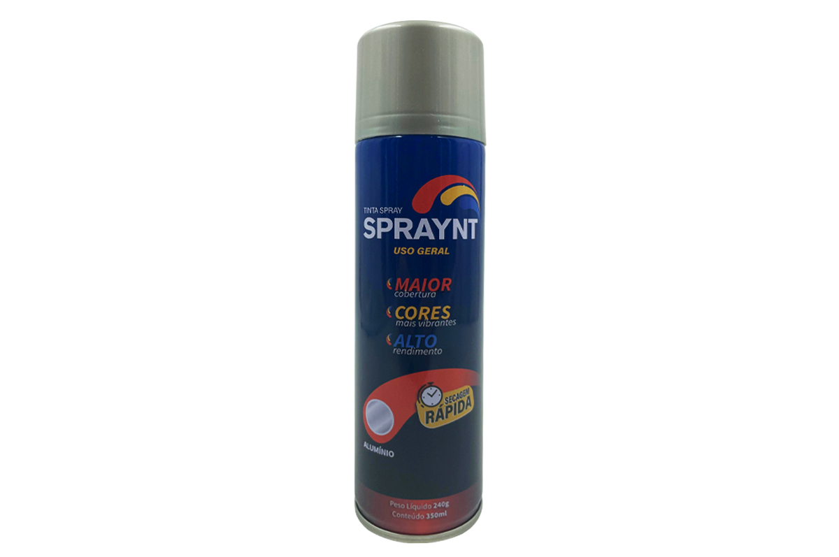 TINTA SPRAY ALUMINIO USO GERAL 350ML/240G SPRAYNT