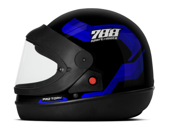 CAPACETE SPORT SM 788 TAM 56 AZUL