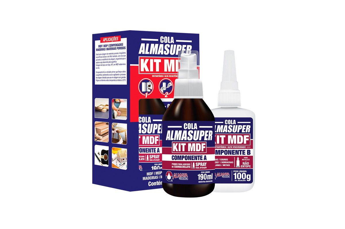 ADESIVO INSTANTANEO ALMASUPER KIT MDF COLA