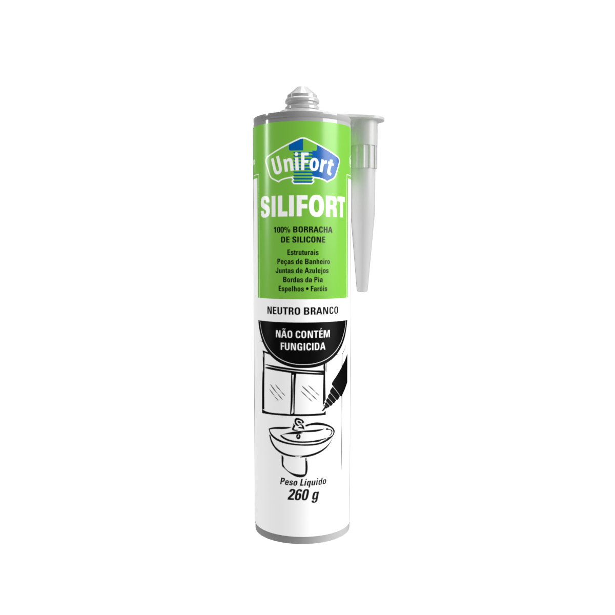 SILICONE NEUTRO BRANCO 260G UNIFORT