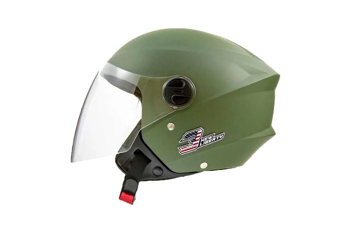 CAPACETE NEW LIBERTY THREE ELITE FOSCO TAM 56 VITAGE GREEN