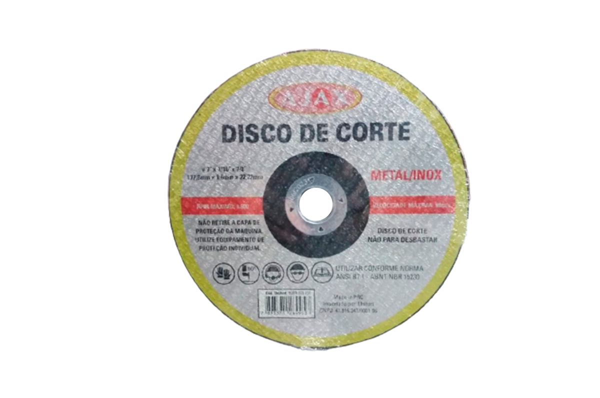 DISCO CORTE METAL/INOX 2T 7X1/16X7/8 AJAX