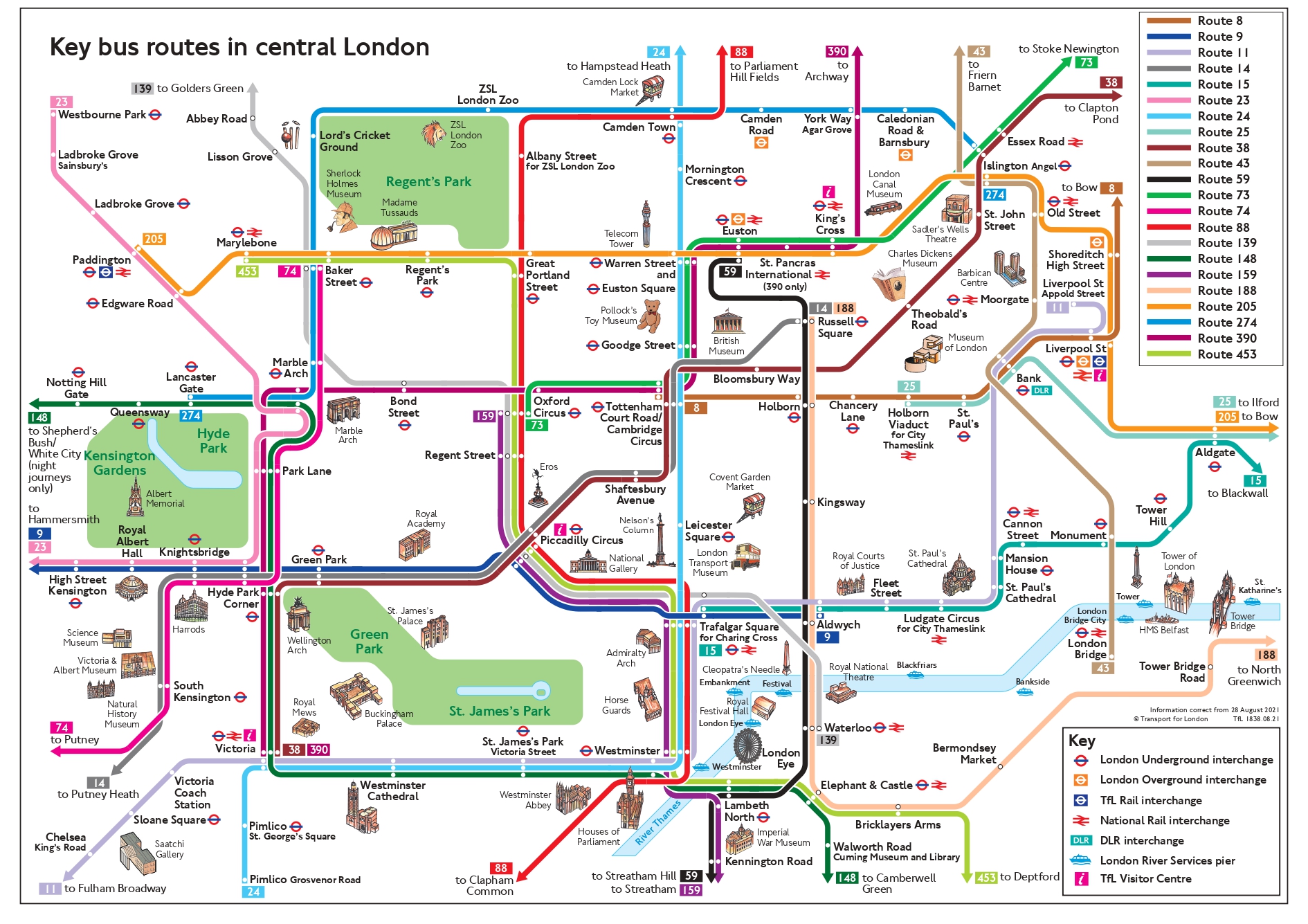 London Bus map