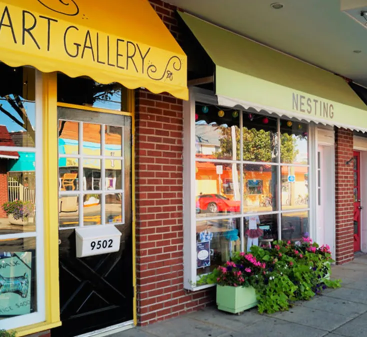 photograph of the entrance of two small businesses