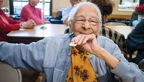 older adult smiling