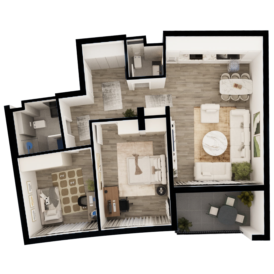 Floor plan (3D) — B12-2