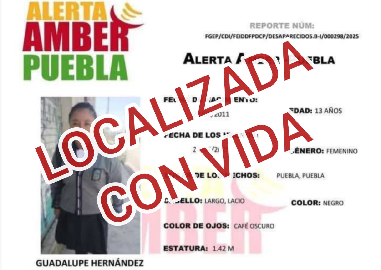 Localizan a Guadalupe sana y salva; estaba con un joven de 22 años