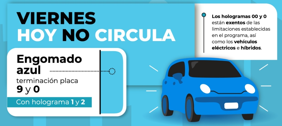 Restringen circulación a vehículos con engomado azul