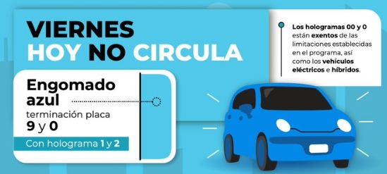 Hoy No Circula viernes 5 de septiembre en la ZMVM