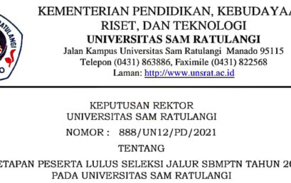 Peserta Lulus Seleksi Jalur Seleksi Bersama Masuk Perguruan Tinggi Negeri (SBMPTN) Tahun 2021