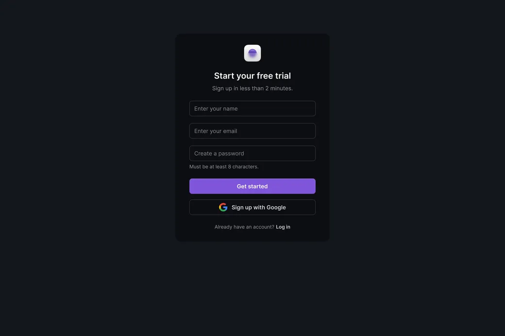 Sign up card combined