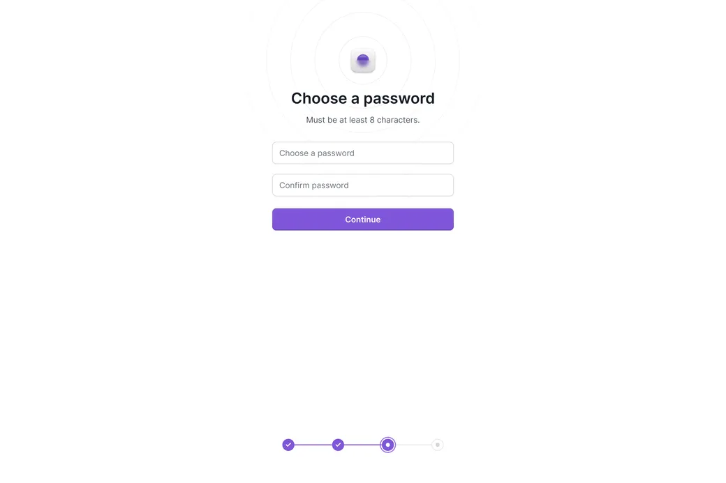 Sign up progress 01