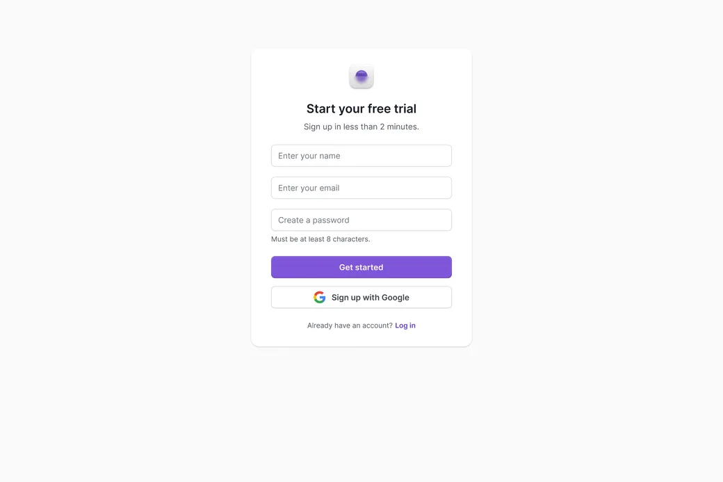 Sign up card combined