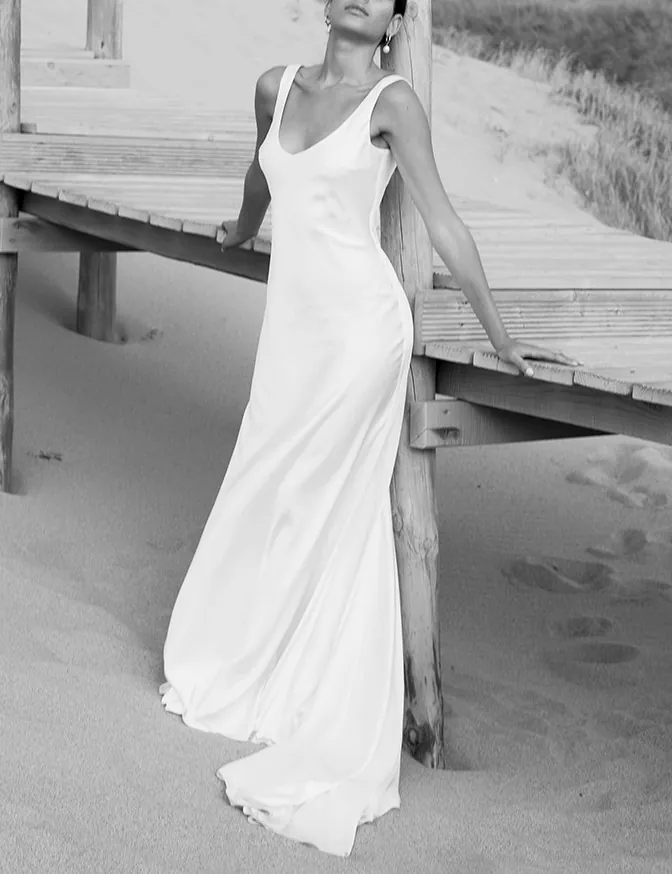 Sarah by Zoe Rowyn, column wedding dress
