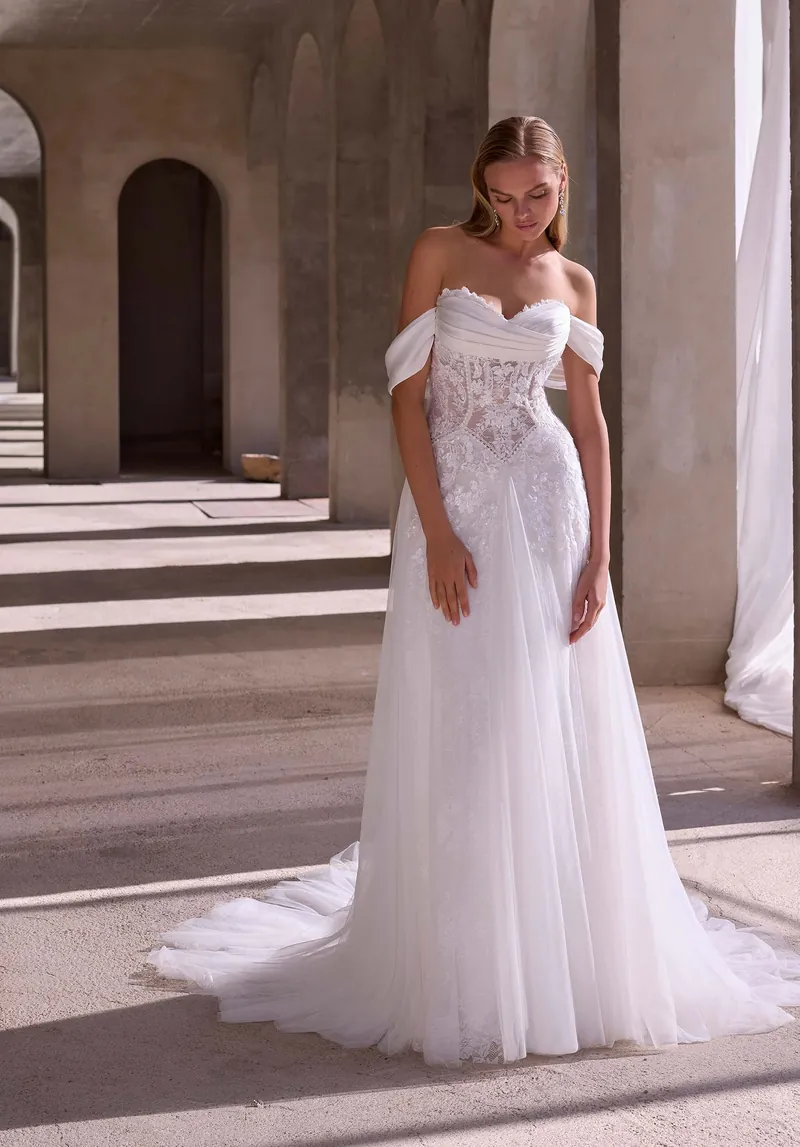 Xenia Wedding Dress by Morilee, basque waist wedding dress