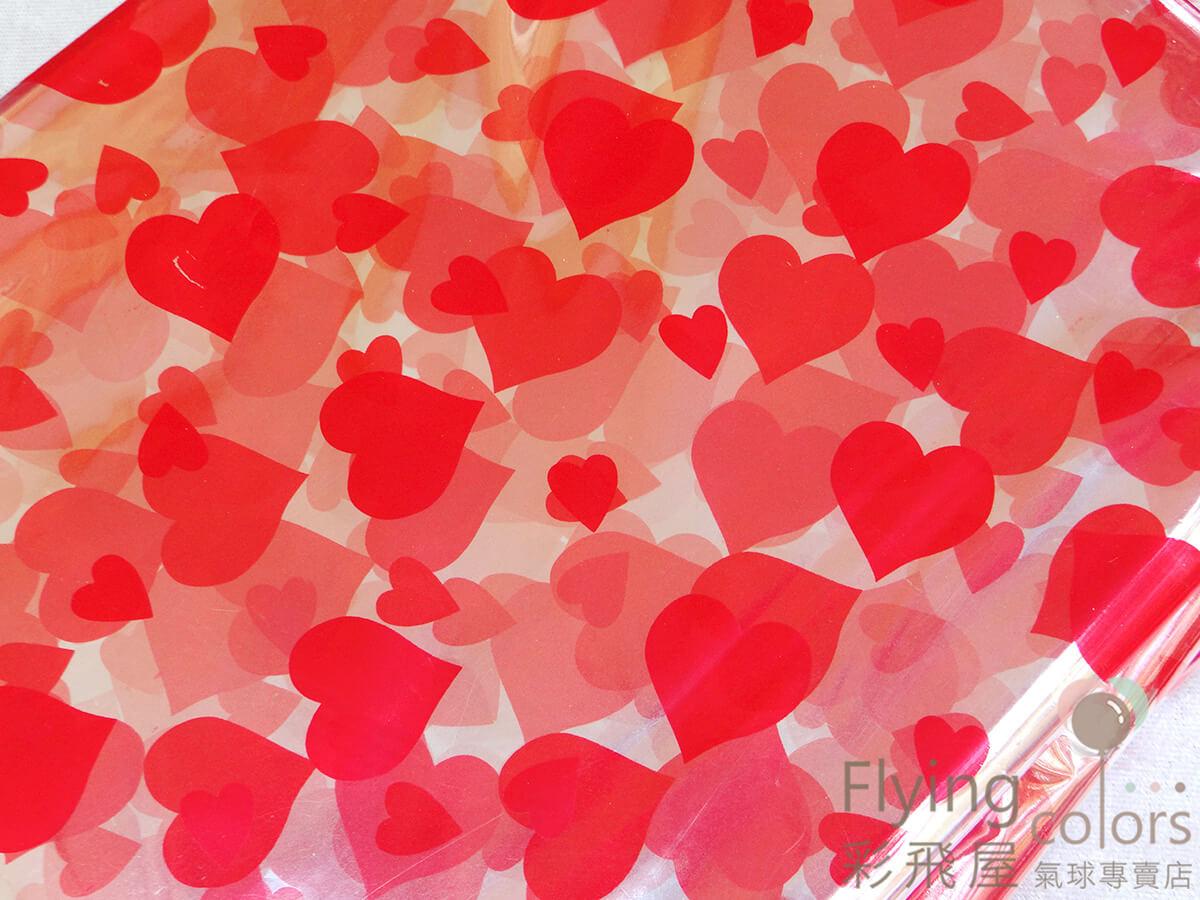 彩色印花透明禮品袋 Stickers 大愛心.JPG