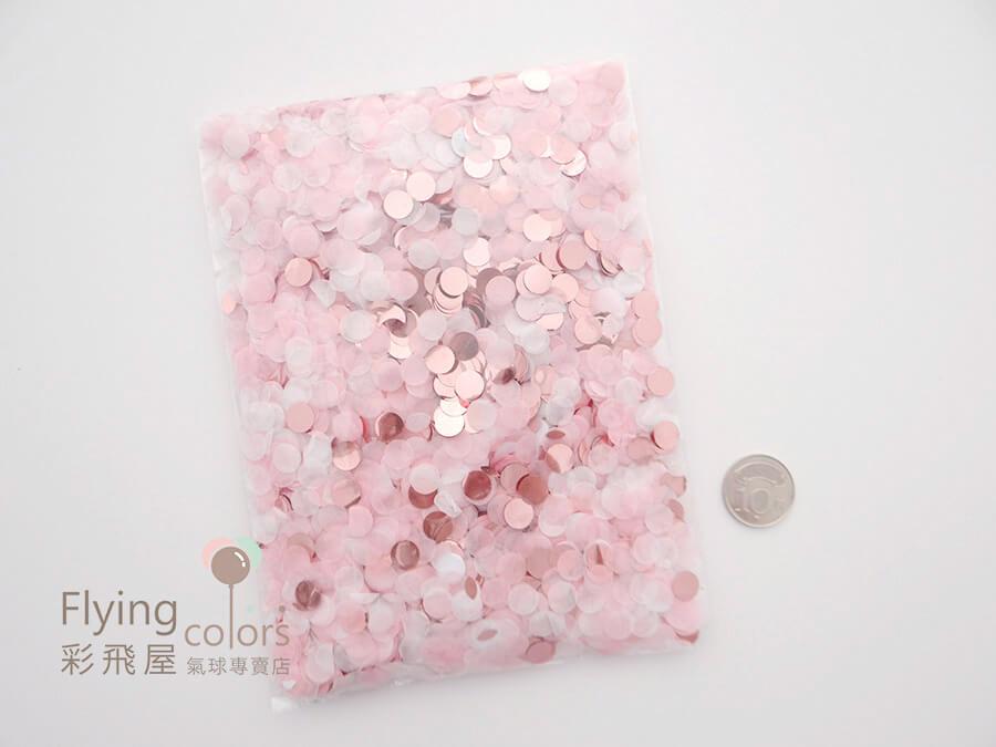 (原圖) FG141-568 1cm馬卡龍圓形紙片[粉紅色+白色+亮片玫瑰金]-4.JPG