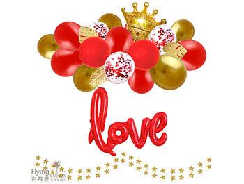(770)LS0229-515連寫LOVE氣球鏈裝飾套餐 [紅色+金屬玫紅+紅色LOVE]-1氣球佈置.jpg