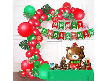(770)CE21187 聖誕小熊紅綠拉旗氣球鏈套裝 H款 $350 氣球DIY材料包.jpg