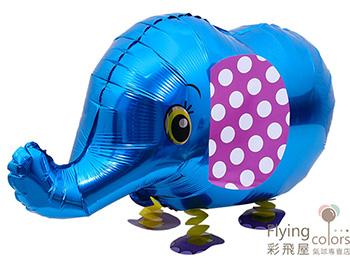 (770) CE90145 藍紅色大象 寵物走路,散步氣球,拖地氣球,可愛動物鋁箔氣球.jpg