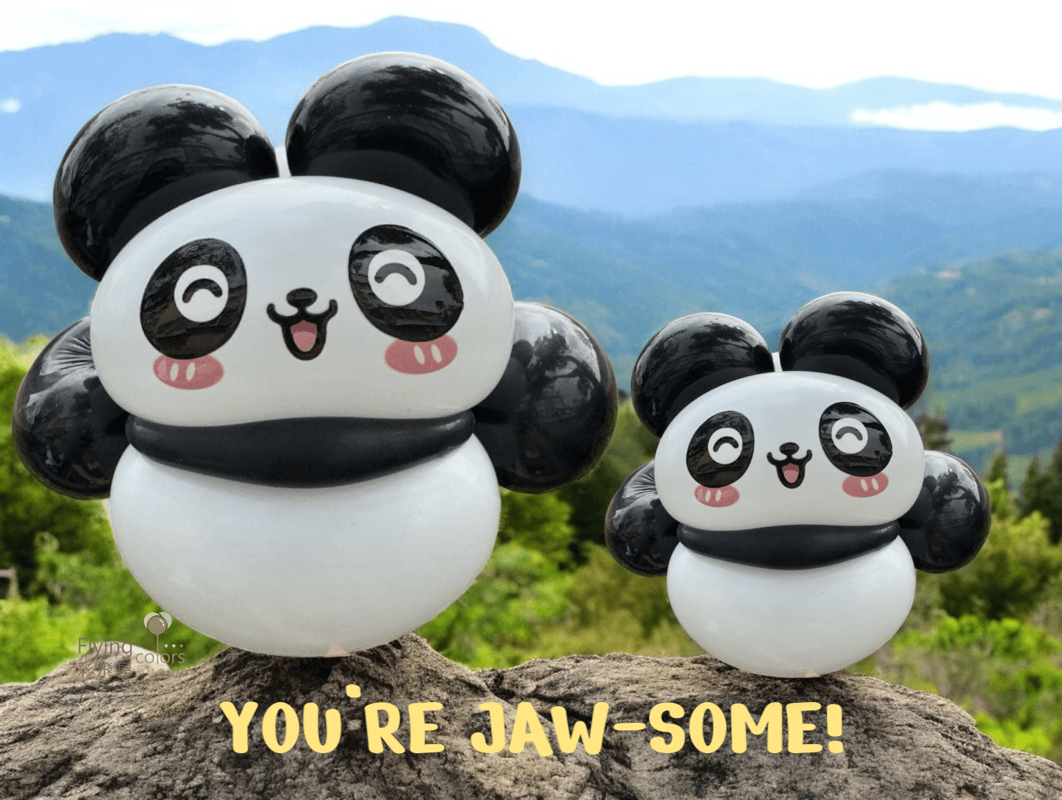 E055-1 熊貓 二頭身 貓熊氣球轉印貼紙 .png