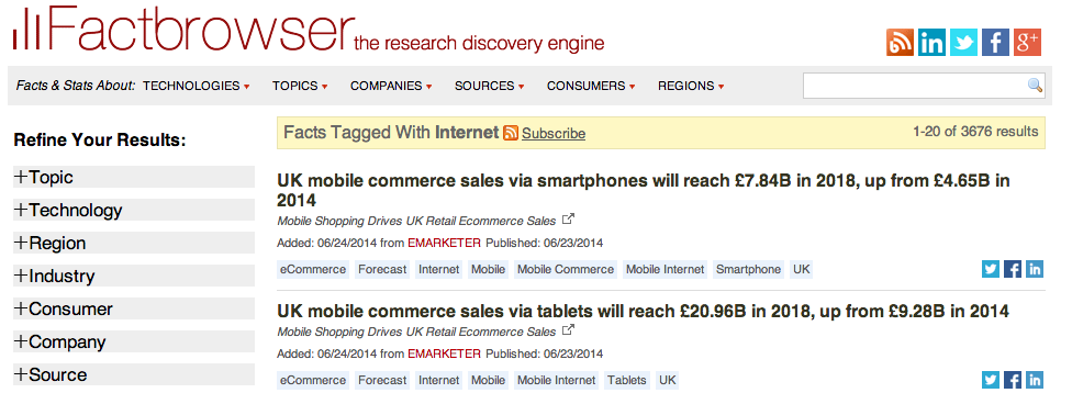 Sitio web FactBrowser