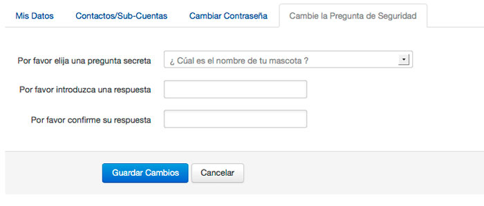 Preguntas de seguridad