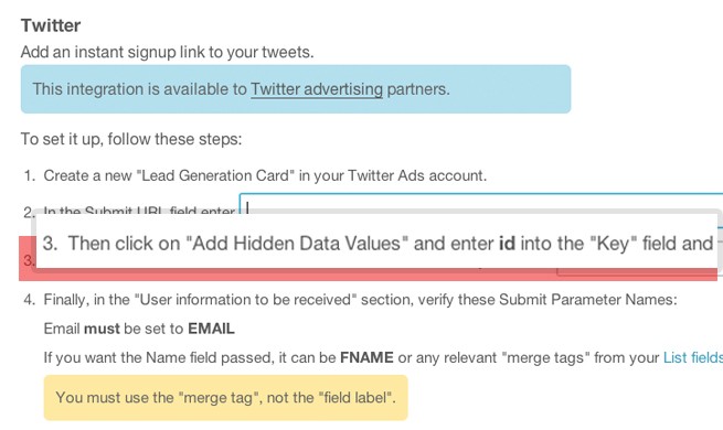 datos integración mailchimp