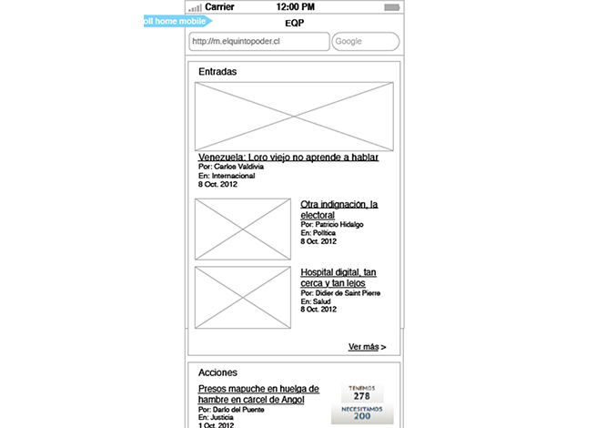Wireframe movil El Quinto Poder 02