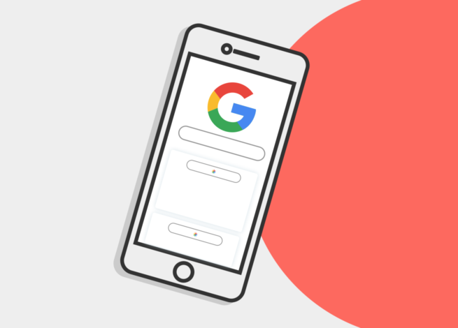 Celular buscando el Google.