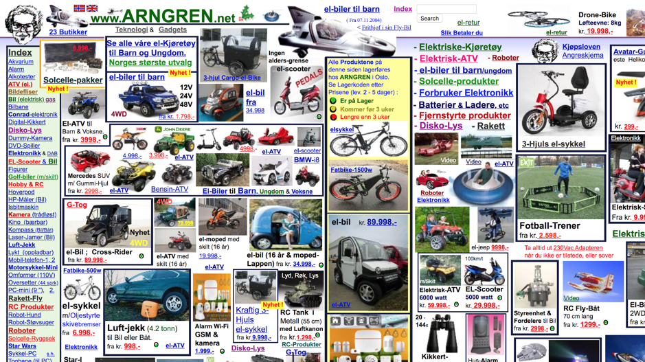 Página principal de los años 90´s.