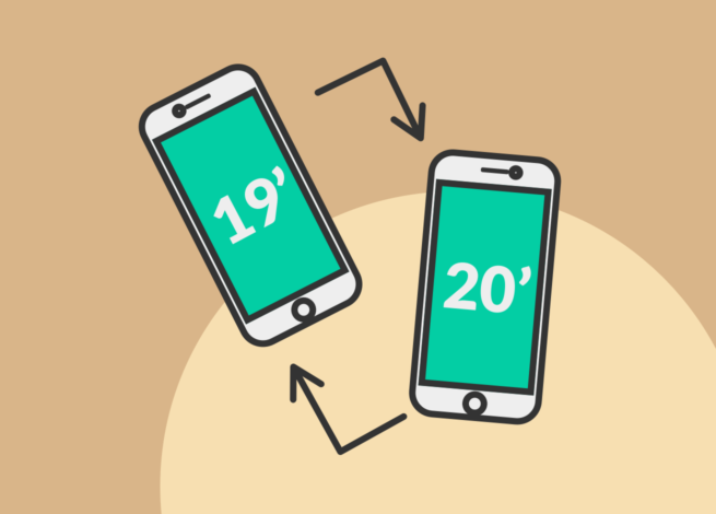 Dos celulares representan las tendencias ux del año 2019 que se mantendrán en el 2020.