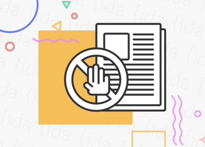 Documento con una mano abierto y un círculo de prohibido, lo que hace referencia a un posible problema con la UX.