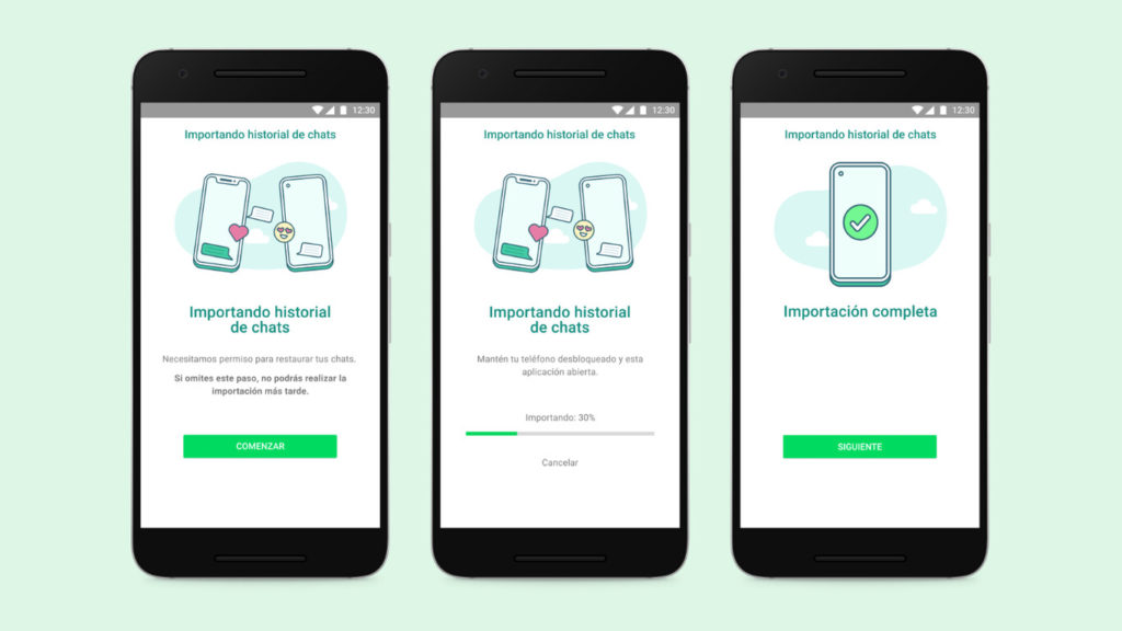 Funcionamiento de la nueva opción de WhatsApp que permite transferir datos entre dispositivos.
