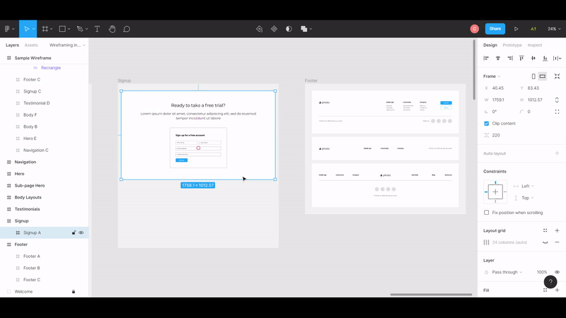 Escalar elementos en Figma