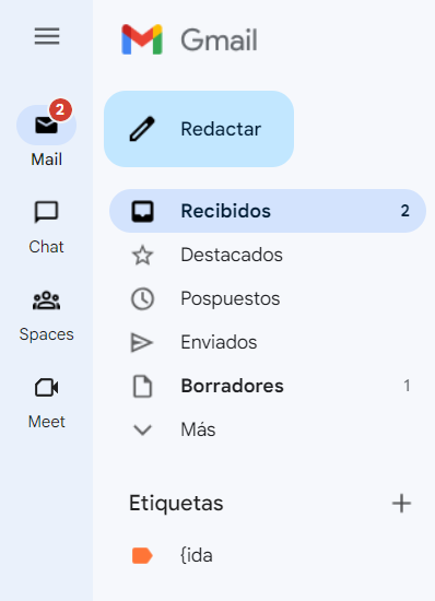Nueva interfaz de Gmail.