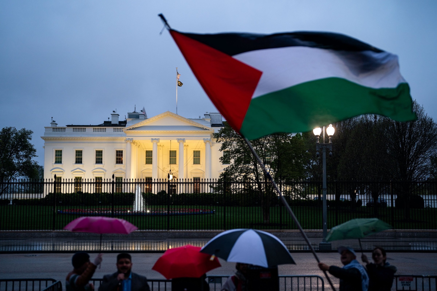 Pro-Palestinian demonstrators call for a ceasefire in Gaza during a protest as part of the 