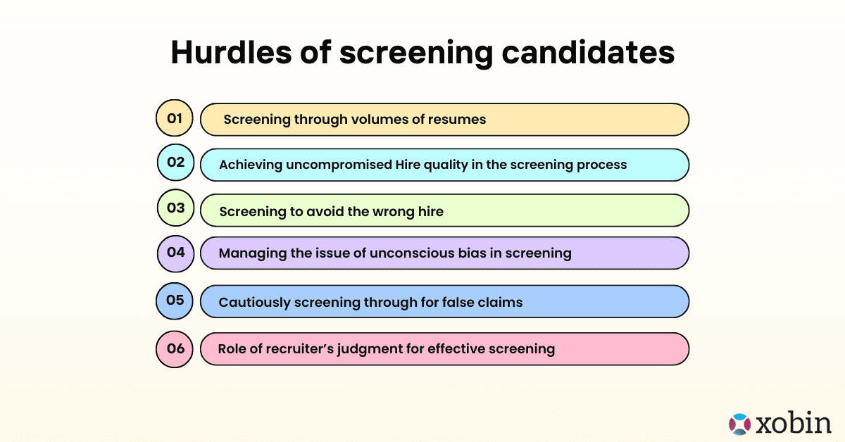 hurdles of screening candidates