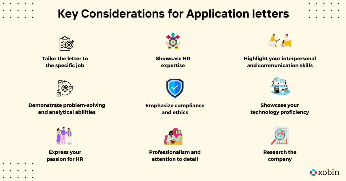 Key considerations for application letters