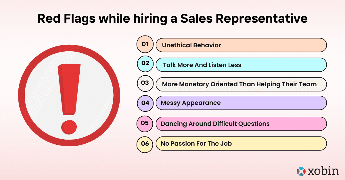 Red Flags while hiring a Sales Representative