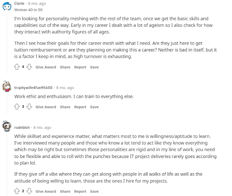 Reddit HR on hiring employees