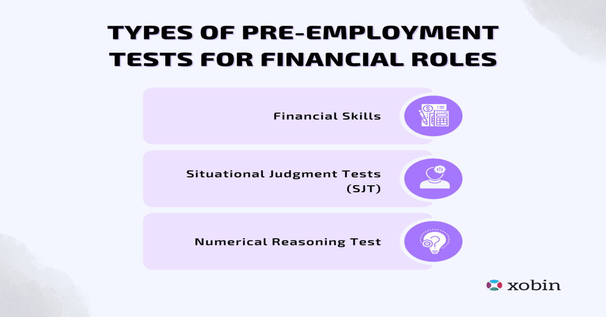 Types of pre-employment tests for financial roles