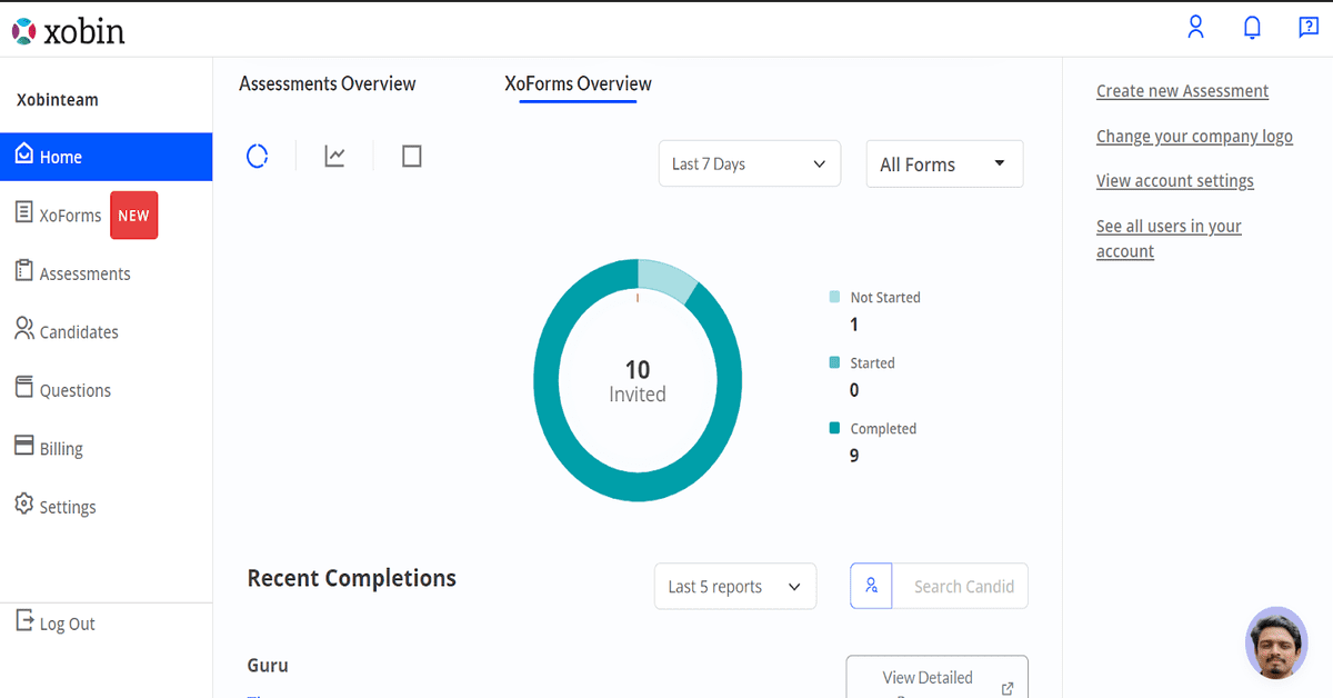 XoForms Dashboard