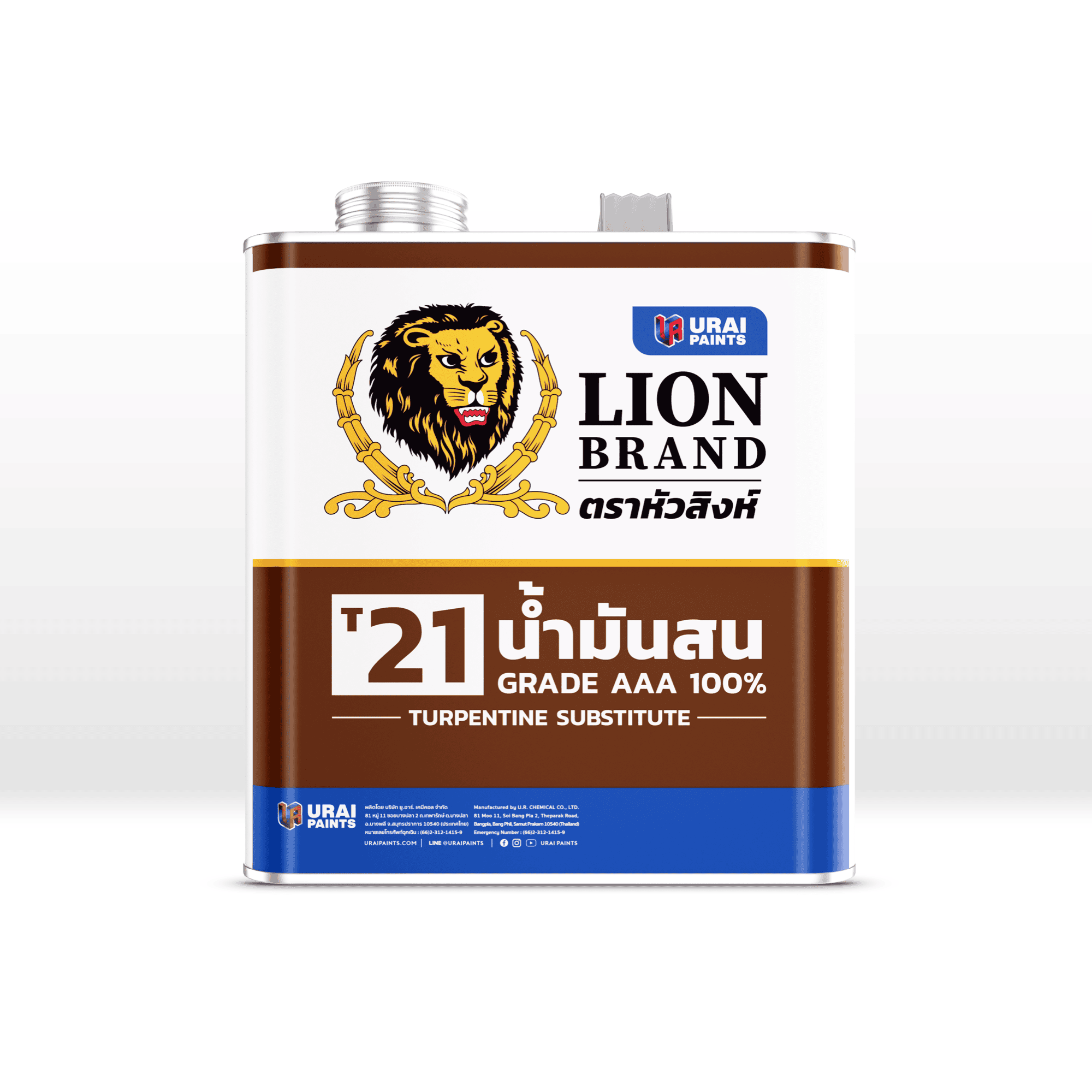 น้ำมันสนเกรด 3 เอ 100% เบอร์ T21 ตราหัวสิงห์​-image
