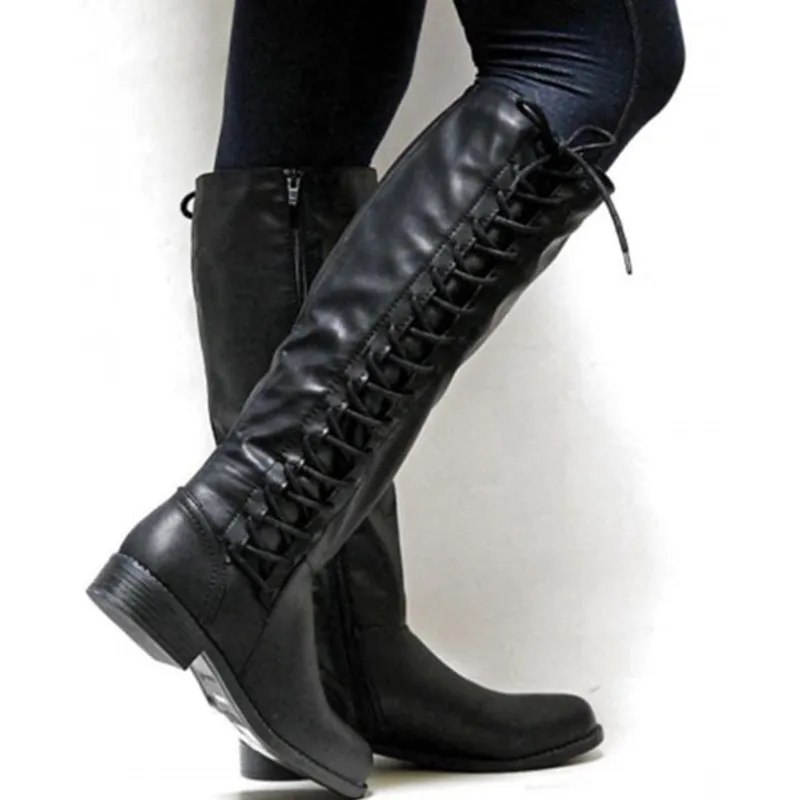 Lace-up Women Knee High Boots - Urbantreks 