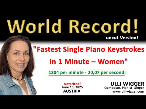 Most Single-Note Piano Keystrokes In One Minute (Female)