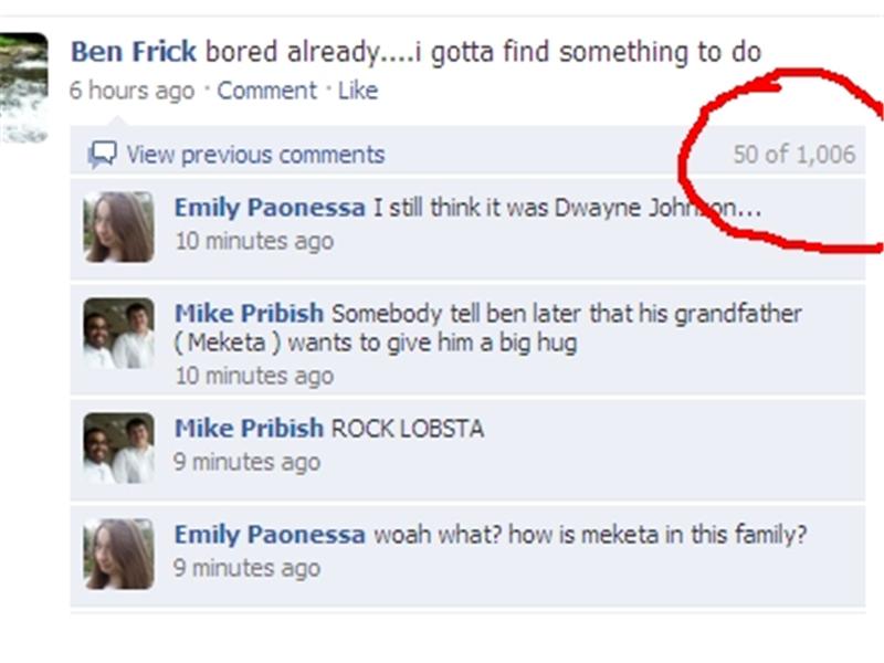 Most Comments On A Facebook Status Update